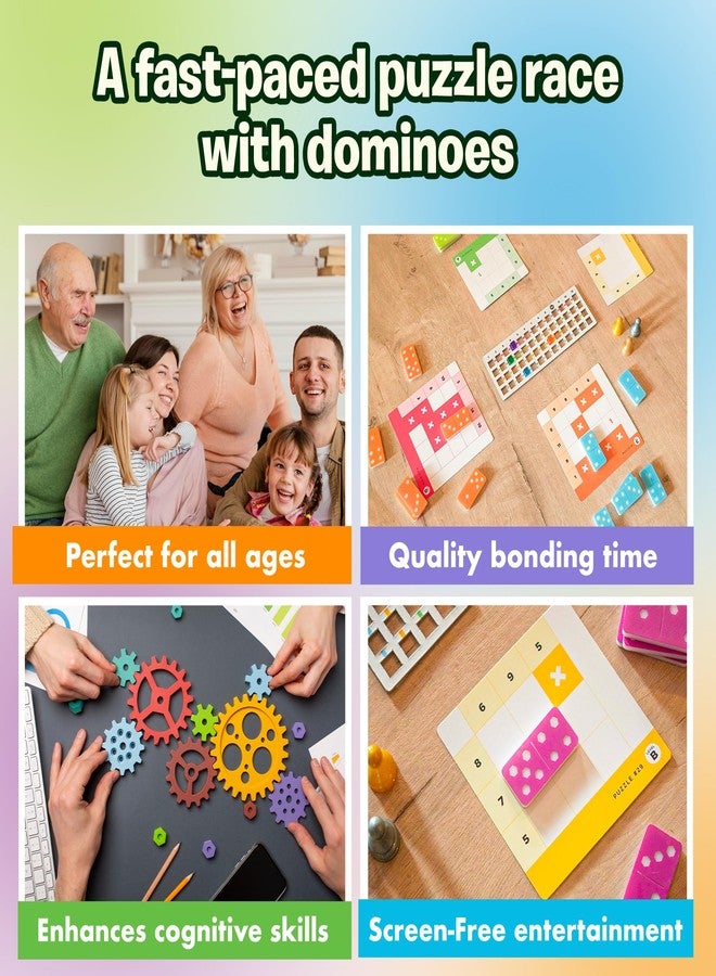 The Uzzle Uzzle Games - Sudonumo Domino - 24 Dominoes, 120 Puzzles, Multi-Level Difficulty (A-D), 2-4 Players, Ages 6+ - Fast-Paced Mind Games - Travel Games for Family Fun - Image 2